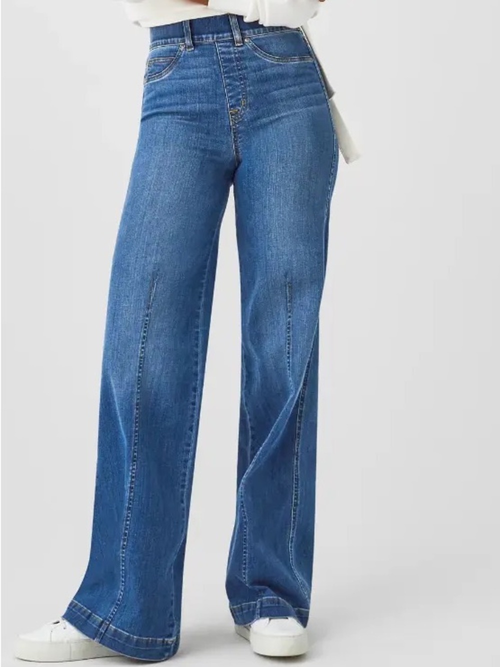 NWOT SPANX Seamed Front Wide Leg Jeans Vintage Indigo